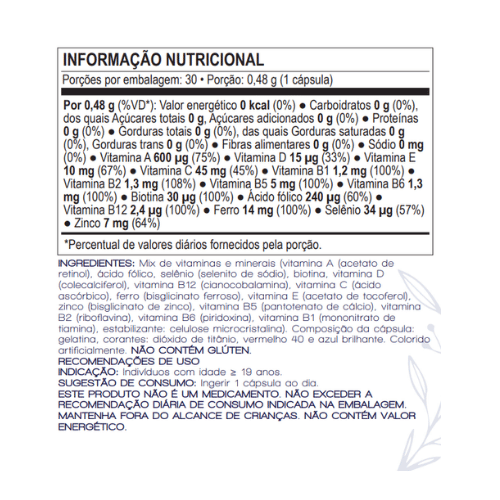 Capsula Cabelos e Unhas - Mix Minerais e Vitaminas